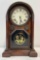 Beautiful Antique Mahogany? Mantel Clock w/ Painted Roses. Very Good Condition. See pics.