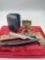 2 x Antique / Vintage Metal embossed Coin purse & Hawaii Key Chain Coin purse & Straight razor