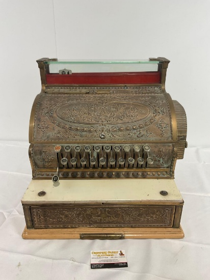 Antique Rare 1913 Saloon National Cash Register co Cash Register size 337, Fine Ornate Scrollwork
