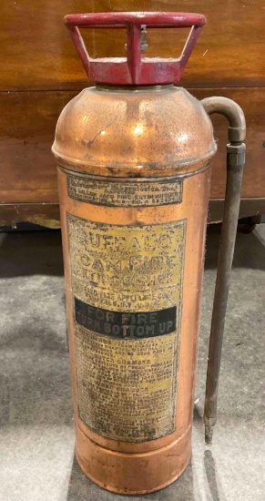 Antique Copper & Brass Metal Buffalo Foam Fire Extinguisher. Very Good Condition. See pics.