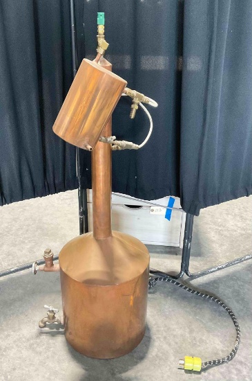 Vintage? Copper Stovetop Moonshine Alcohol Still. Untested, As Is. See pics.