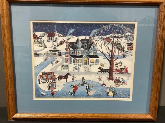 Framed Vintage 1992 Signed & #d 338/1000 Litho by Judy Wickersham Schauermann, 19 x 23 inches