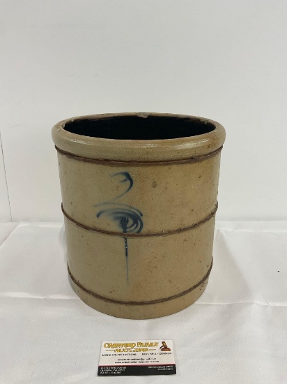 Antique 1880s Red Wing Stoneware Crock, 3 Gallon Crock, Iron Wire Banded, 10 inches