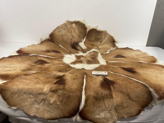 Deer Pelt Stitched Circular Piece, 45 inches in diameter, multiple pelts combined