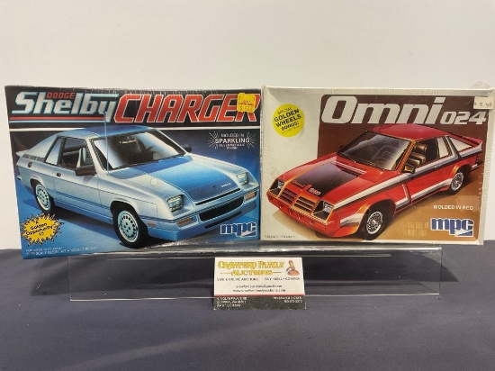 Pair of Sealed Model Car Kits, 1:25 Scale, MPC Dodge Shelby Charger & Omni 024