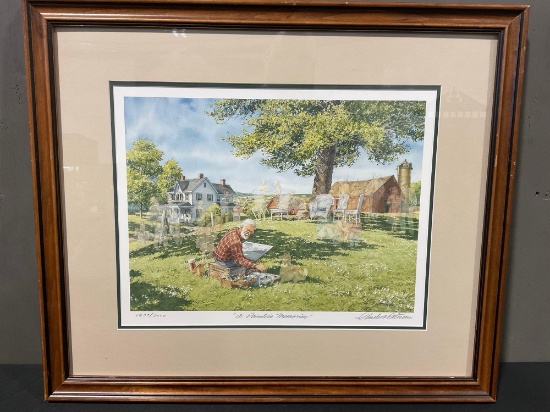 Framed Signed & #d 1588/2000 Litho A Painters Memories by Charles L. Petersen, 23 x 27 inches w/COA