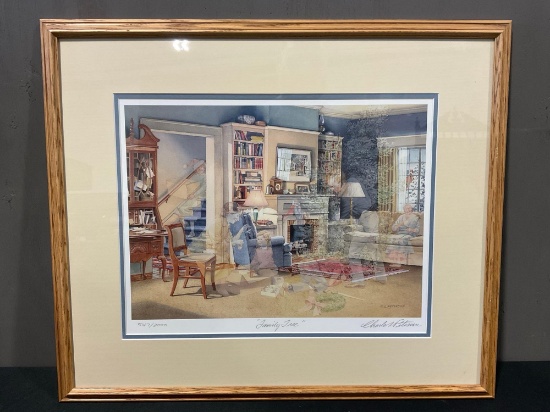 Framed Signed & #d 547/2000 Litho Family Tree by Charles L. Petersen, 22 x 26 inches w/COA