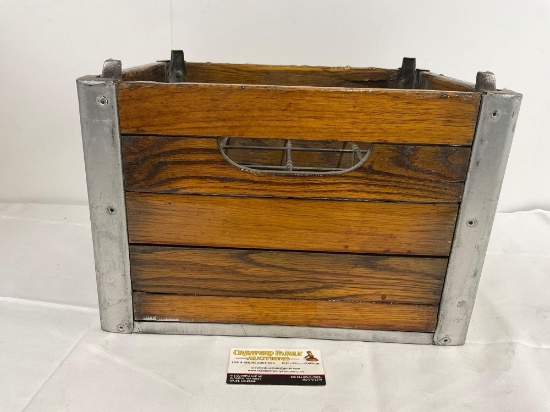 Vintage Lacquered Steel & Wood Cumberland Case Co Milk Crate, 12 Spaces, 9.5h x 15.5w x 12.5d inc...