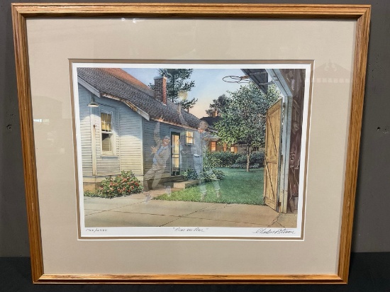 Framed Signed & #d 1306/2500 Litho One on One by Charles L. Petersen, 22h x 26w inches w/COA