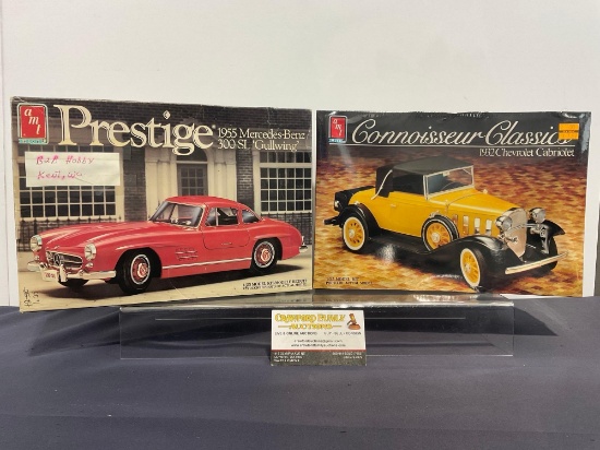 Pair of Model Car Kits, 1:25 Scale, AMT Prestige 1955 Mercedes Benz 300 SL Gullwing & 1932 Cabrio...