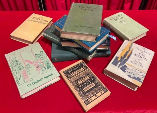 10 pcs Vintage Book Collection. Jack London, Edgar Rice Burroughs & More! See pics.