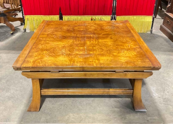 Vintage Lane Wood Coffee Table w/ Handsome Maple Burl Veneer. Very Good Condition. See pics.