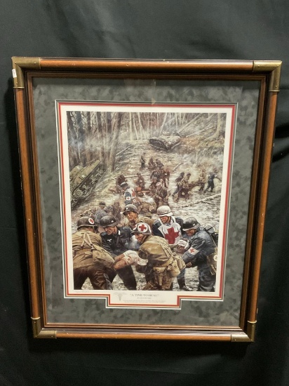 Framed #d 292/1200 & Signed Lithograph, titled A Time to Heal by Don Stivers, 32 x 27w inches, w/...