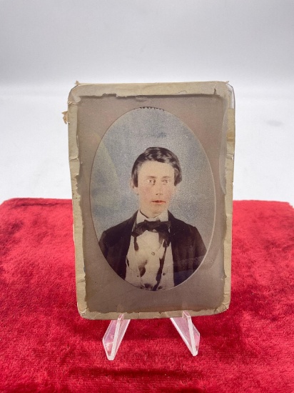 Antique mid 1800's Believed to be Ambrotype Portrait photo of young Man