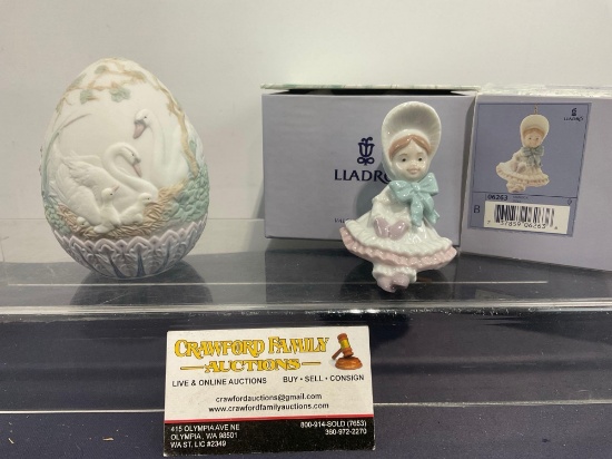 Vintage LLADRO Statue, 1994 Limited Edition Egg & 06263 Doll Ornament