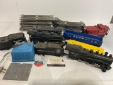 3 Lionel O Gauge Engines, Cars, & Track, 16 straight & 12 curved pieces