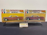 Pair of Model Kits, 1:25 Scale, Jo-Han 1960 Desoto Adventurer Hardtop, 1 Sealed, 1 opened
