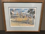 Framed Signed & #d 919/2000 Litho Sleigh Bells Ringing by Charles L. Petersen, 23 x 27 inches w/COA