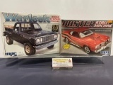 Pair of Sealed Model Kits, 1:25 Scale, MPC Duster Street Machine & Warlock Dodge Stepside Pickup