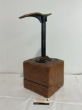 Dandy Cast Iron Cobblers Anvil, one Last included, Mounted on Wooden Block