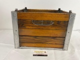 Vintage Lacquered Steel & Wood Cumberland Case Co Milk Crate, 12 Spaces, 9.5h x 15.5w x 12.5d inc...