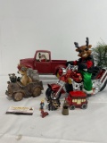 Christmas Decor, Snow Globe Santa Truck, Reindeer Motorcycle, Deer Salt & Pepper Caddy