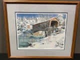 Framed Signed & #d 1747/2000 Litho Skaters Ice by Charles L. Petersen, 21h x 25w inches w/COA
