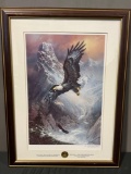Framed Signed Litho To Save the Eagle, Proud & Free by Ted Blaylock, 25h x 18.5w inches w/COA