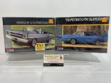 Pair of Sealed Model Car Kits, 1:25 Scale, Monogram Plymouth Superbird & GTX Street Machine