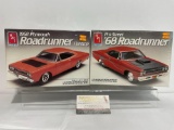 Pair of Sealed Model Car Kits, 1:25 Scale, AMT Plymouth Road Runners, Pro Street & Hardtop