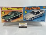 Pair of Sealed Model Car Kits, 1:25 Scale, MPC Dodge Shelby Daytona & 1969 Plymouth Barracuda