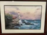 Framed Signed & #d 95/275 Artists Proof Litho Beacon of Hope by Thomas Kinkade, 27 x 36 inches w/...
