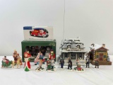 15+ pcs Christmas Village Figurine Decoration Assortment. Village Square & More. See pics.