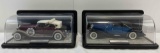 2 pcs Franklin Mint 1/24 Scale Diecast Car Models, 1930 & 1933 Duesenberg J. See pics.