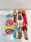 10 pcs Vintage Plastic Doll Collection. 5x Sunshine Family & Jessica w/ Outfits. See pics.