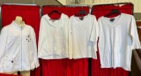 4 pcs Christine Alexander Women's White Tops w/ Swarovski Crystal Elements. See pics.