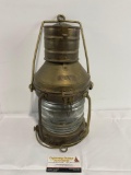 Antique Brass Anchor Ships Lantern, 14 inches tall, w/ burner