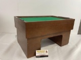 Vintage Japanese Faux Pool Table Bar Set, 4 decanters, 6 old fashioned glasses & 3 shot glasses