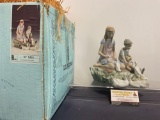 Vintage LLADRO Statue no 5303, Playing with Ducks at the Pond, in original box