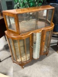 Antique Art deco Charming Cocktail Display Cabinet w/ Glass Shelves & Revolving Panel. See pics.
