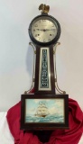 Antique Lovely New Haven Whitney Scenic Banjo Wall Clock. Very Good Condition. See pics.