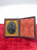 Antique Circa Mid 1800's tin type photo of a man