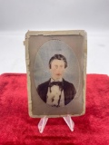 Antique mid 1800's Believed to be Ambrotype Portrait photo of young Man