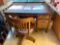 Vintage / antique Tiger oak Desk & Chair w/ fold out writing desk , could be used for laptop