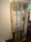 Lighted 4 shelf Glass display cabinet w/ gold trim tested works may need a light bulb.