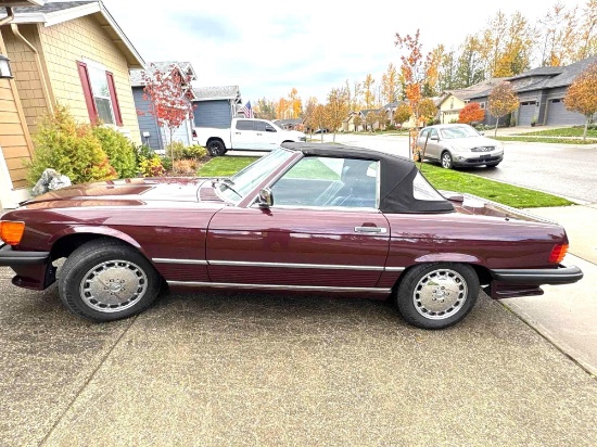 1987 Burgundy Mercedes Benz 560SL convertible Roadster w/ hard top Last ...