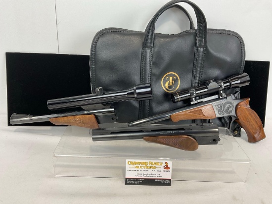 Unique Target Pistol, Thompson Center Arms, 3 Barrels, 218 Bee, 30 Cal ...