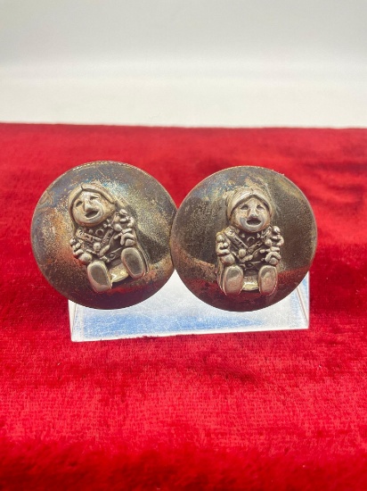 1989 sterling silver Carol Felley storyteller earrings with nice patina