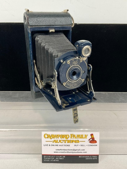 1930s Eastman Kodak Co. No.1 Pocket Kodak Junior, in Dark Cobalt blue finish, uses 127 film