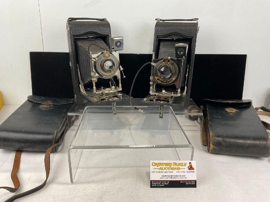 Pair of Antique No. 3-A Autographic Model C Eastman Kodak Cameras, w/Leather Cases,